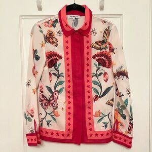 Gucci style snake floral print blouse